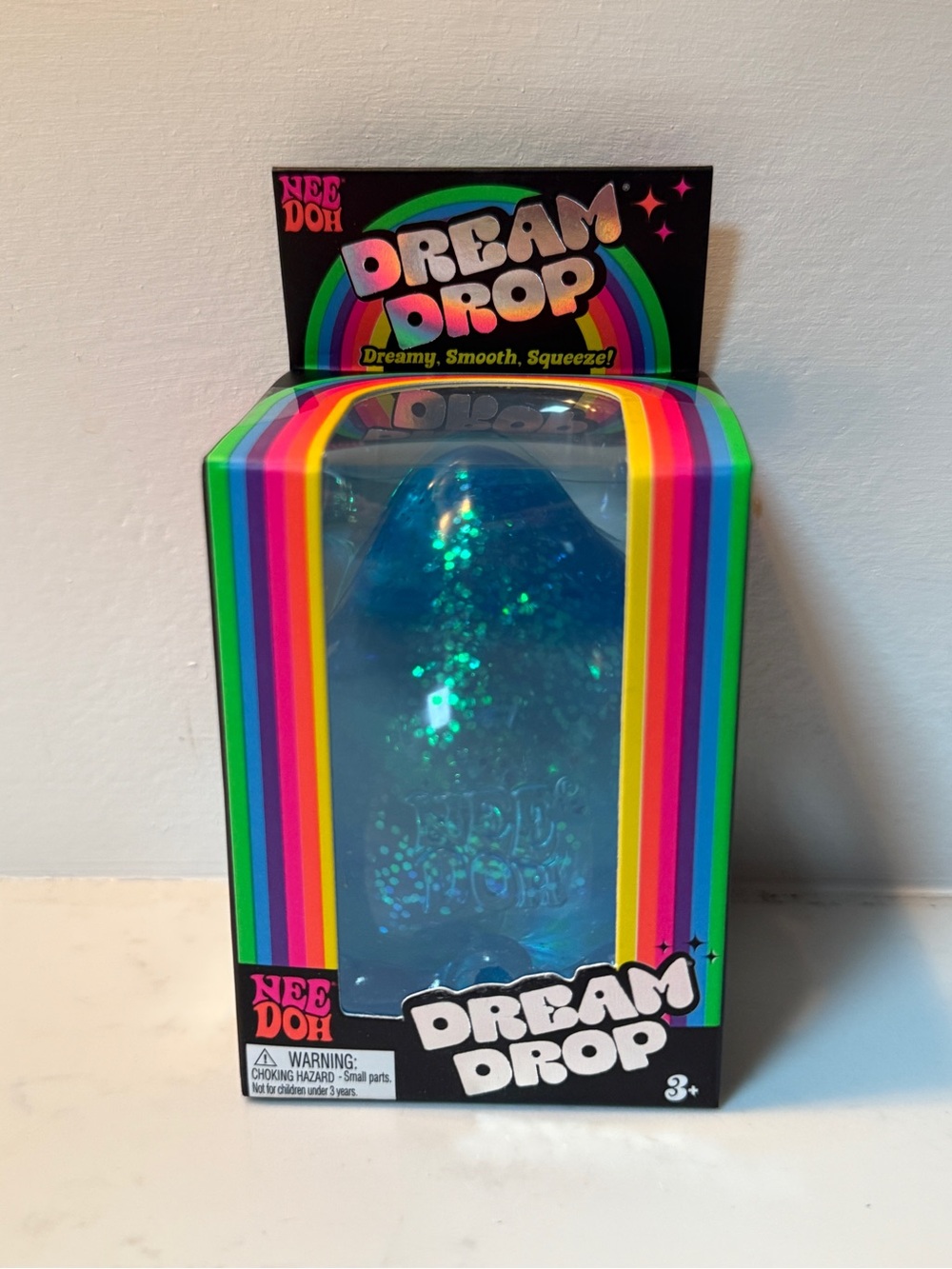 Needoh Dream Drop Blue Glitter Stress Toy